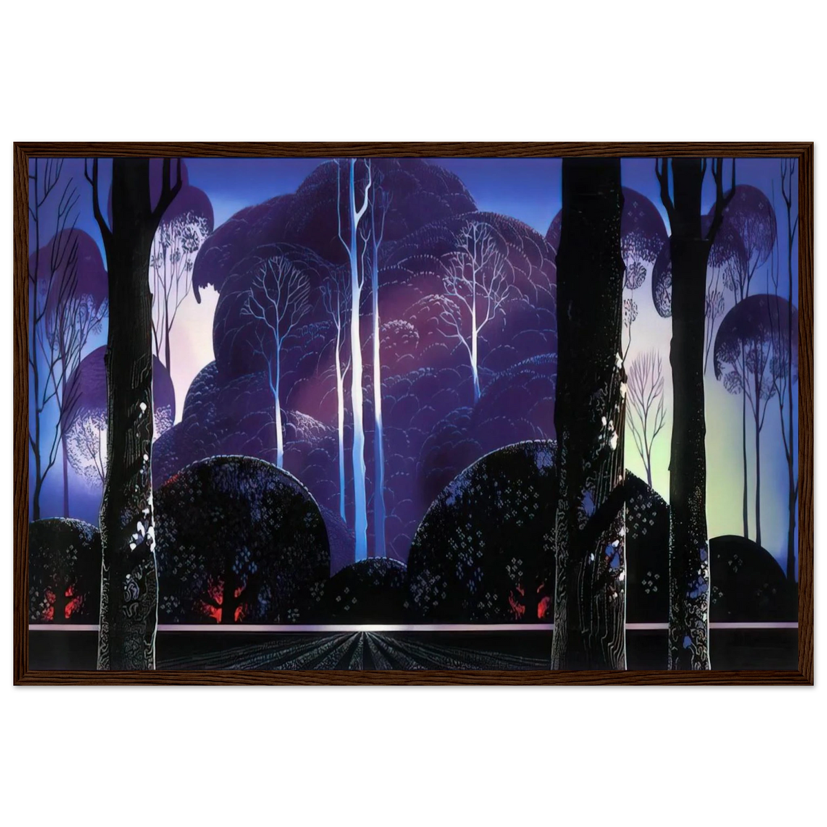 Purple Sunrise Framed Poster | Eyvind Earle Framed Prints Wall Art | Eyvind Earle Prints