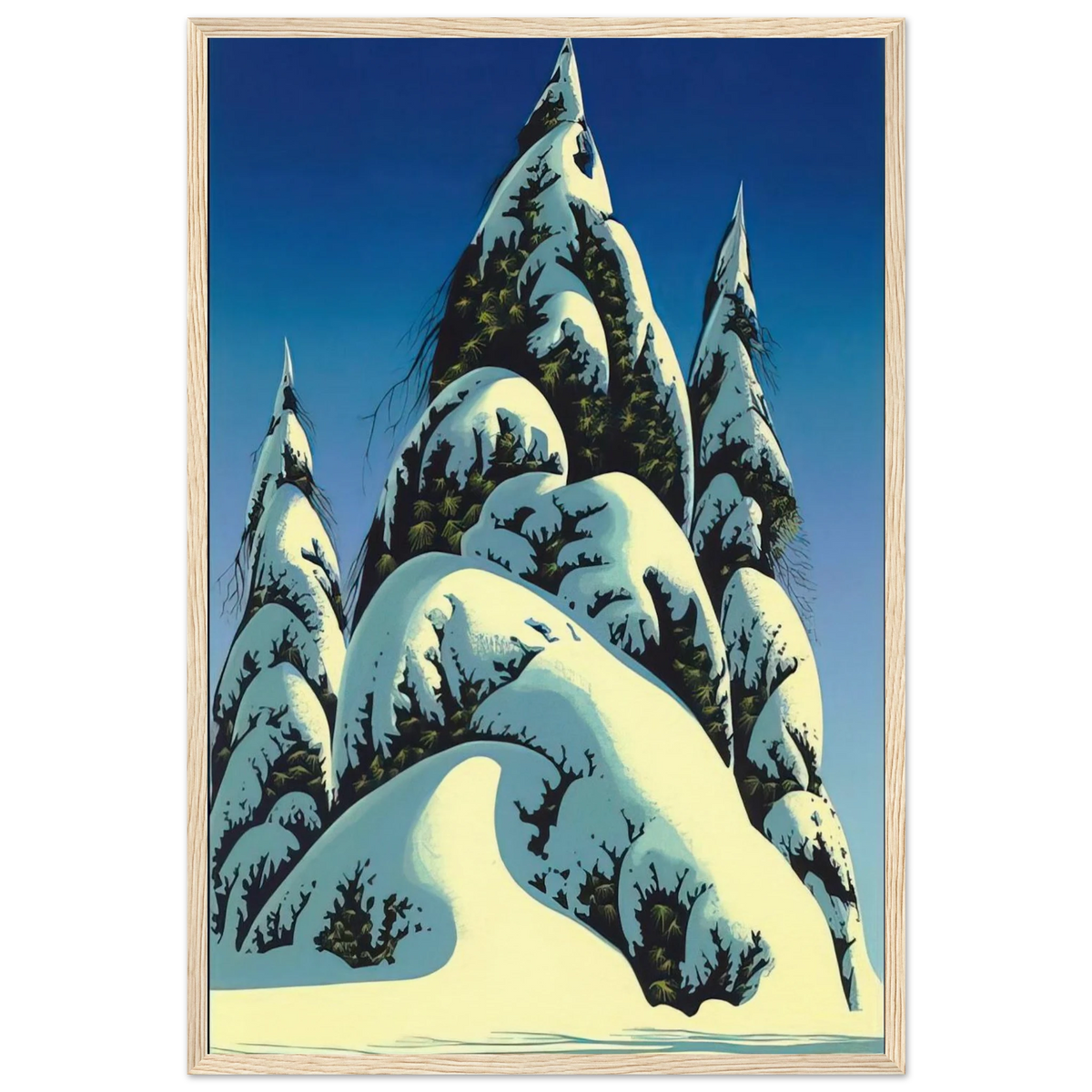 New Fallen Snow Framed Poster | Eyvind Earle Framed Prints Wall Art | Eyvind Earle Prints