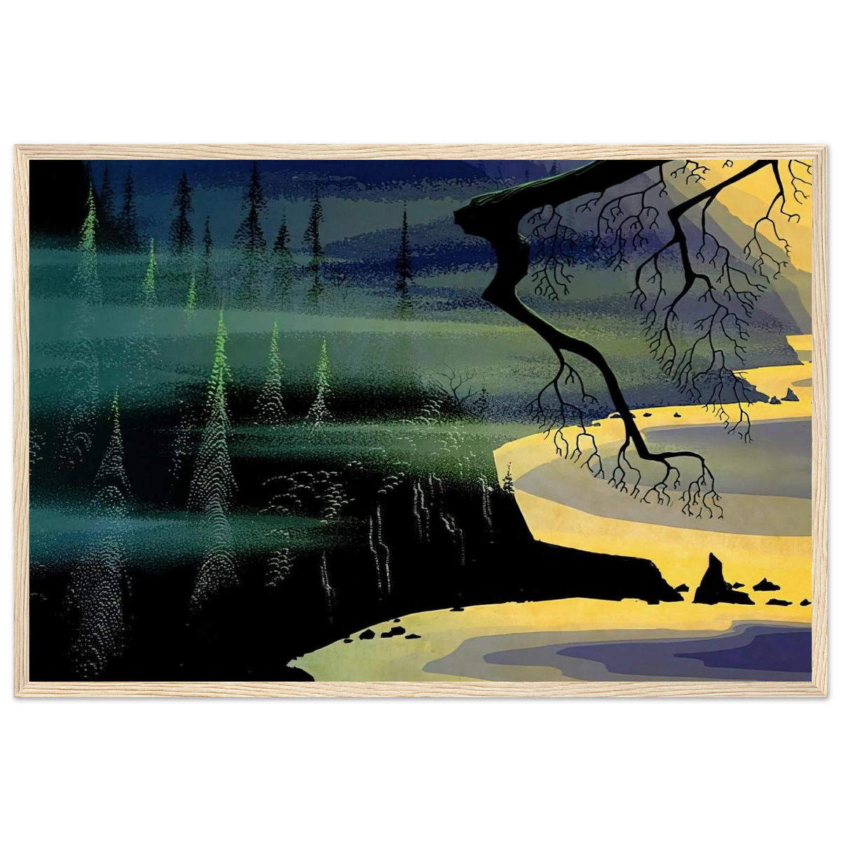 Blue Mist Framed Poster | Eyvind Earle Framed Prints Wall Art | Eyvind Earle Prints