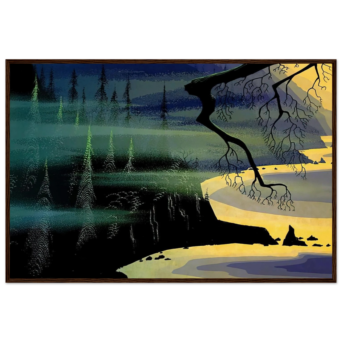 Blue Mist Framed Poster | Eyvind Earle Framed Prints Wall Art | Eyvind Earle Prints