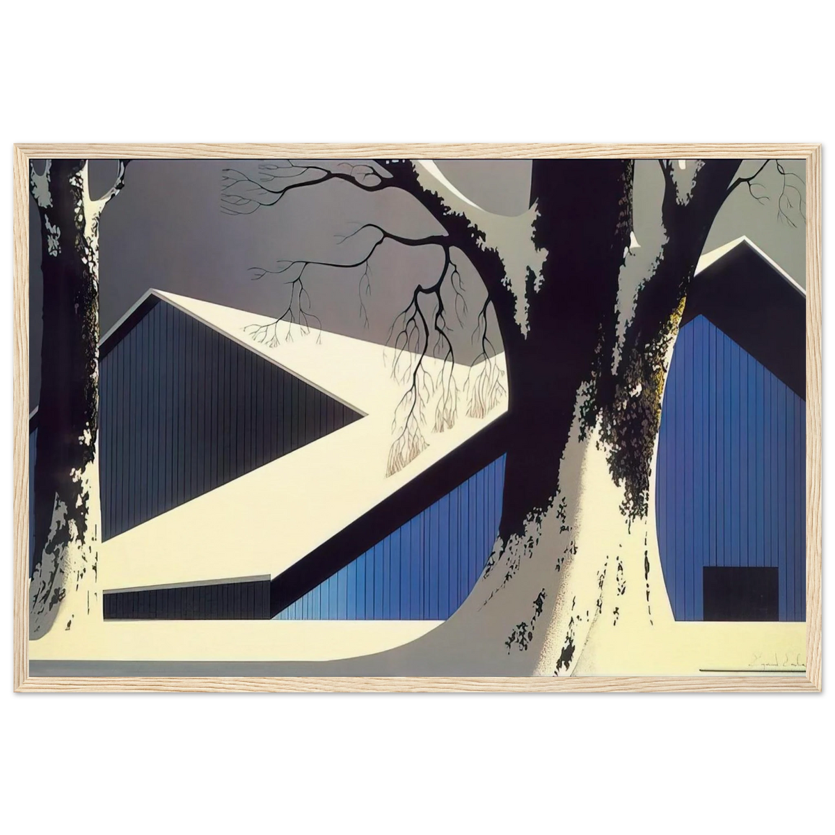 Winter Quiet Framed Poster | Eyvind Earle Framed Prints Wall Art | Eyvind Earle Prints