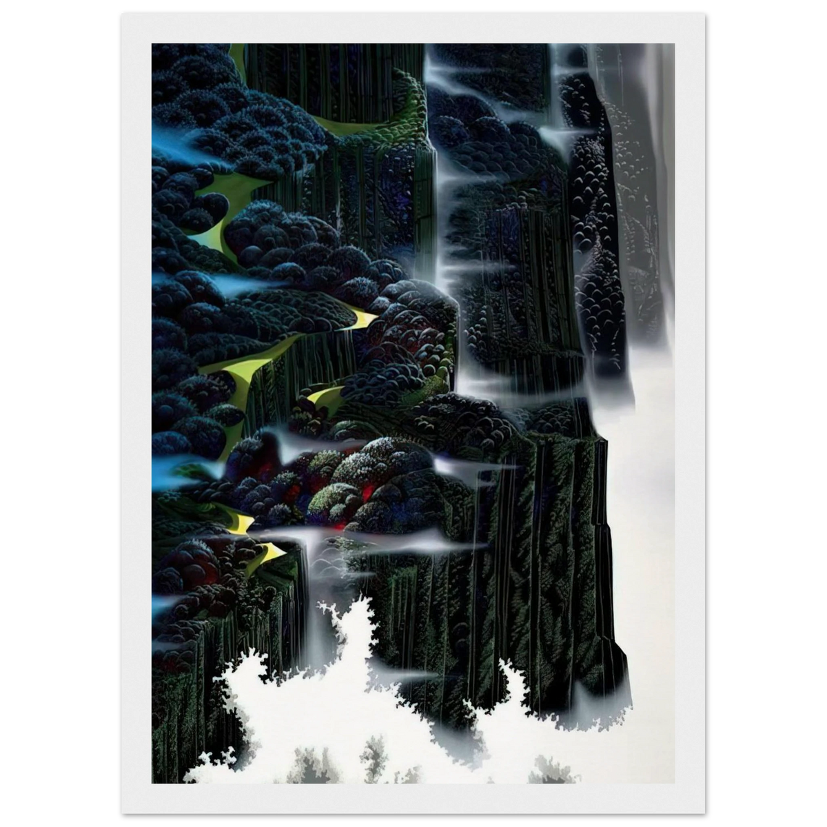 Sea Cliffs Rising Framed Poster | Eyvind Earle Framed Prints Wall Art | Eyvind Earle Prints