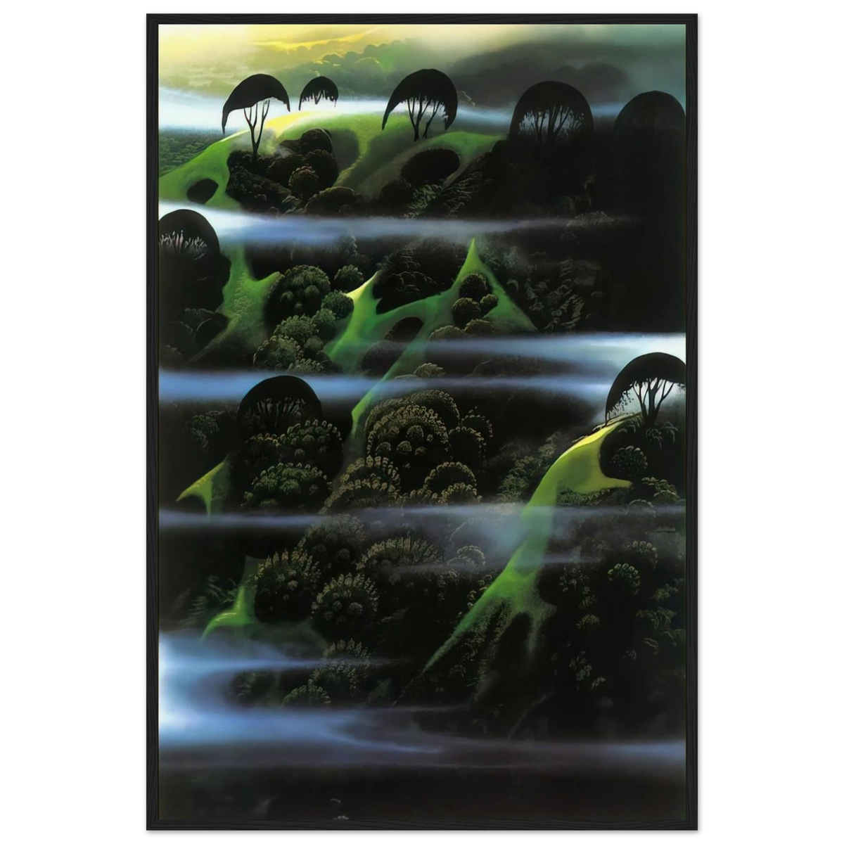 Early Morning Fog Framed Poster | Eyvind Earle Framed Prints Wall Art | Eyvind Earle Prints