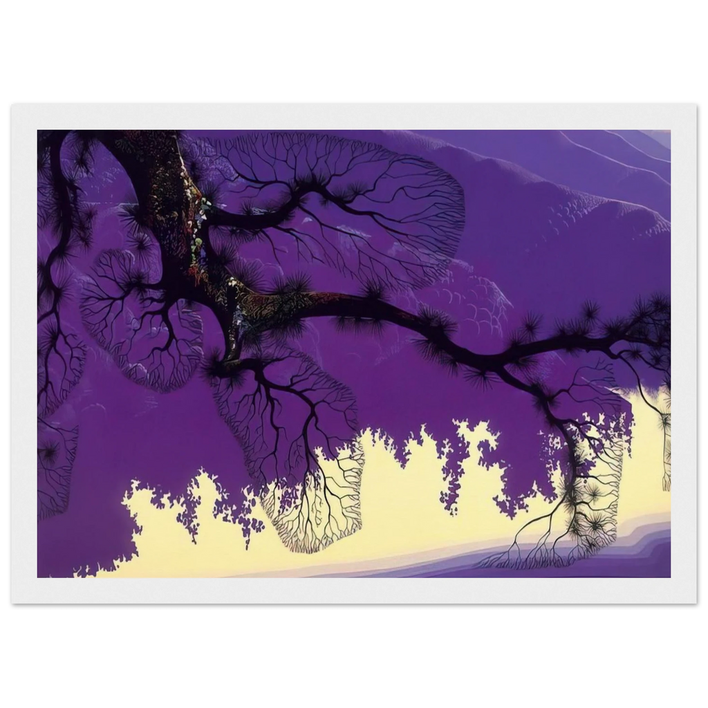 Purple Coastline Framed Poster | Eyvind Earle Framed Prints Wall Art | Eyvind Earle Prints