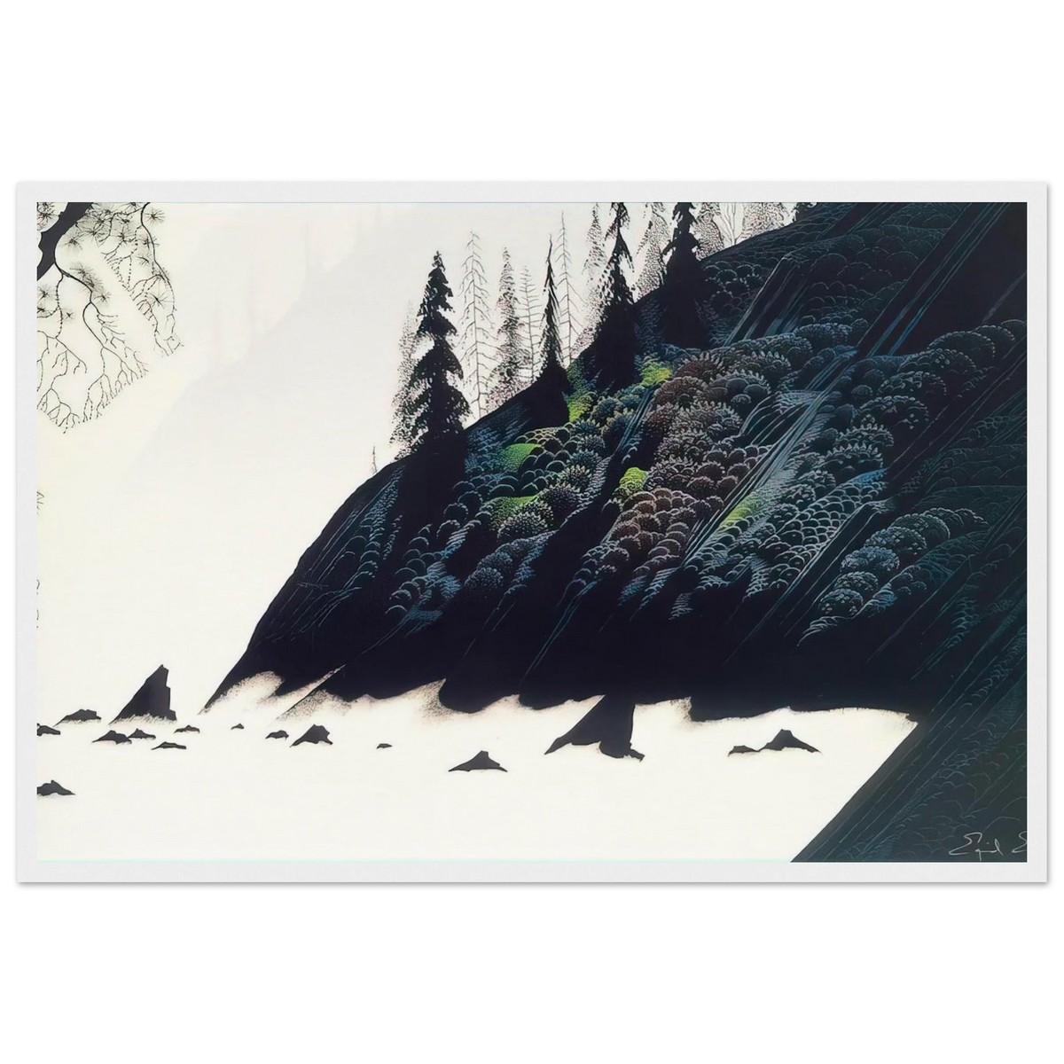 Spruce Redwoods and Pine Framed Poster | Eyvind Earle Framed Prints Wall Art | Eyvind Earle Prints