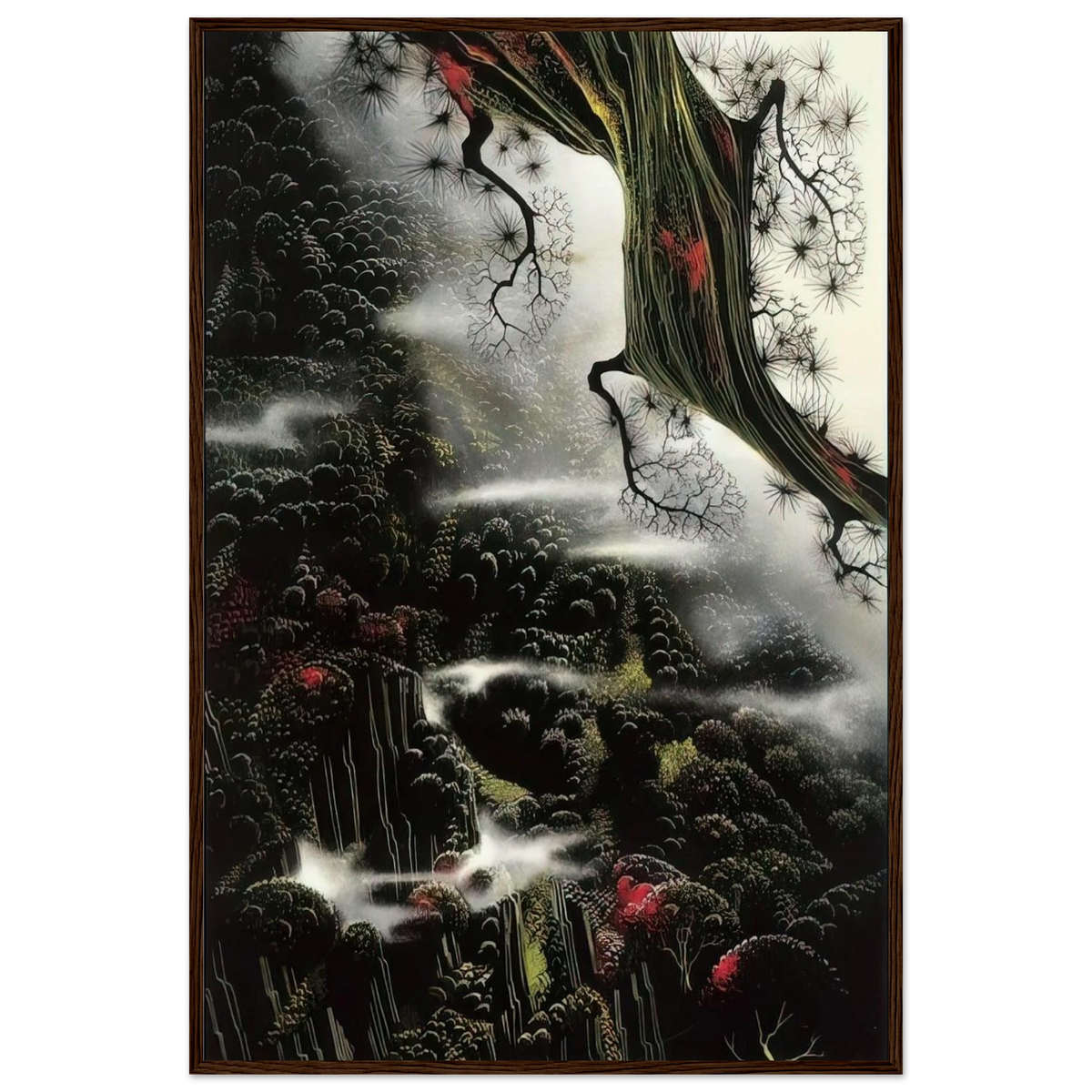 Wisps of Fog and Branch Framed Poster | Eyvind Earle Framed Prints Wall Art | Eyvind Earle Prints