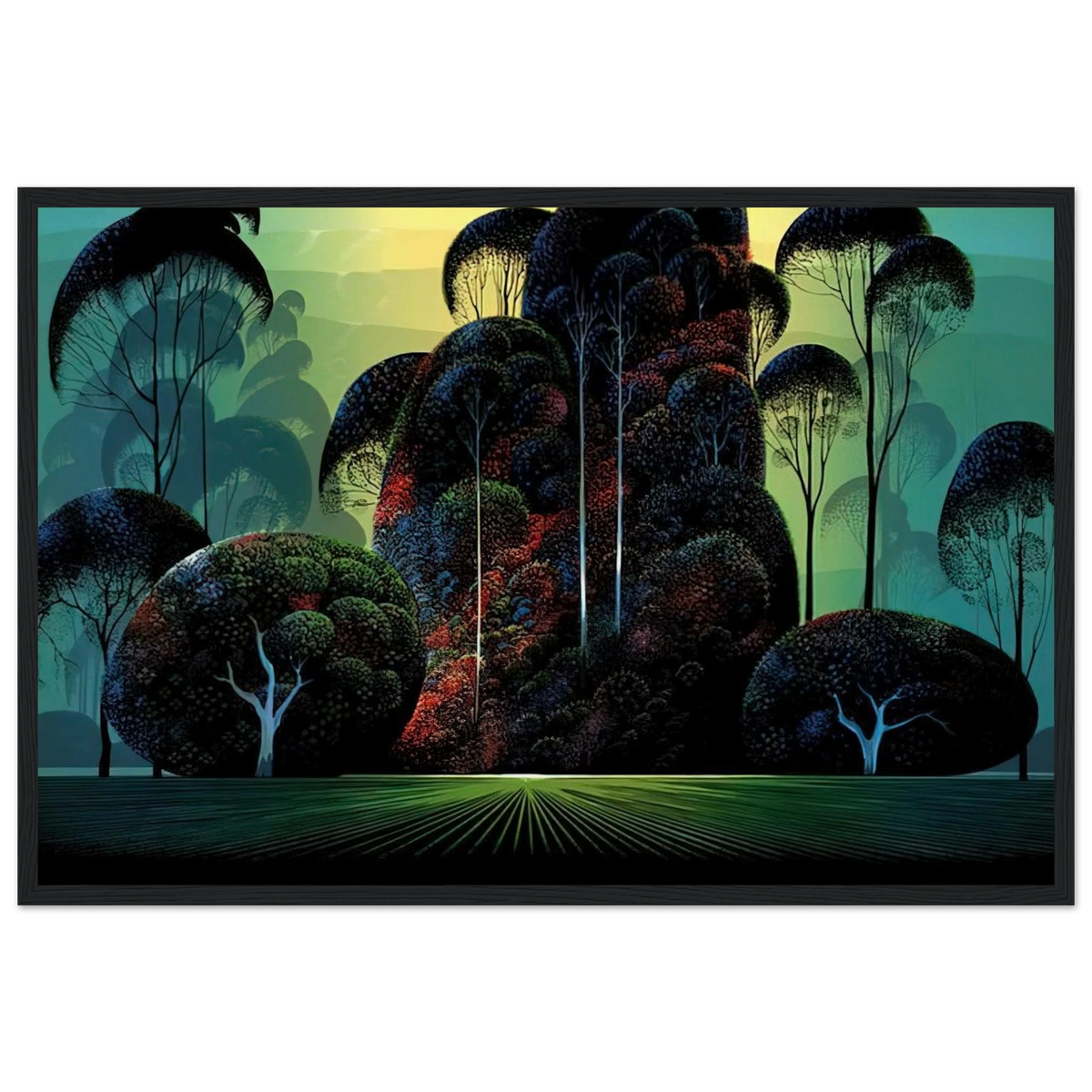 Mendacino Framed Poster | Eyvind Earle Framed Prints Wall Art | Eyvind Earle Prints