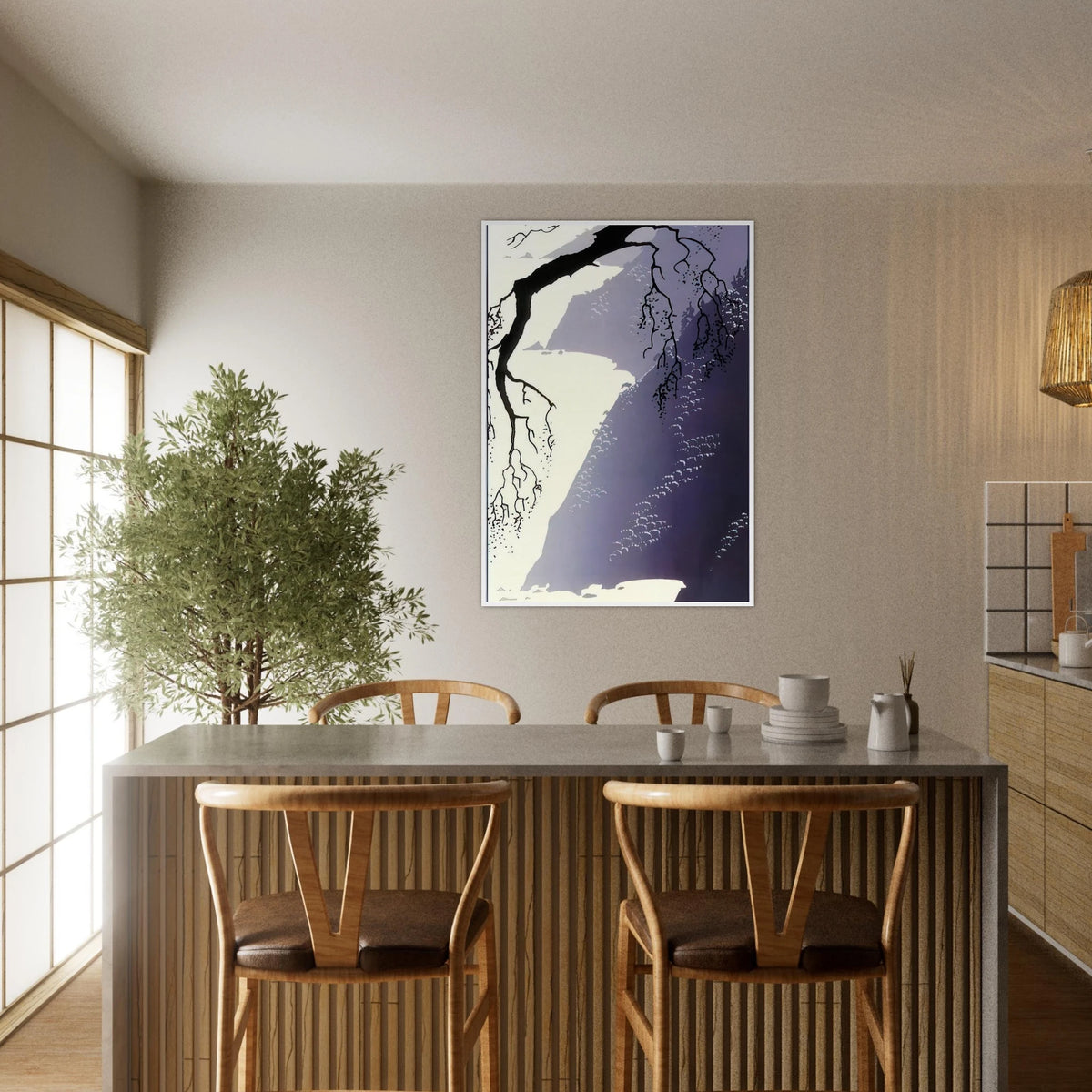 Gray Mist Framed Poster | Eyvind Earle Framed Prints Wall Art | Eyvind Earle Prints