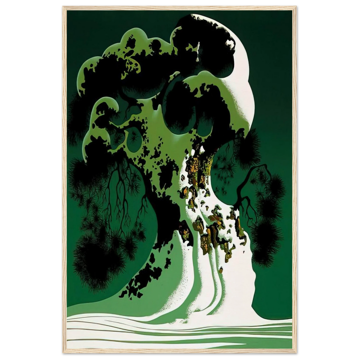 Snow Covered Bonsai Framed Poster | Eyvind Earle Framed Prints Wall Art | Eyvind Earle Prints