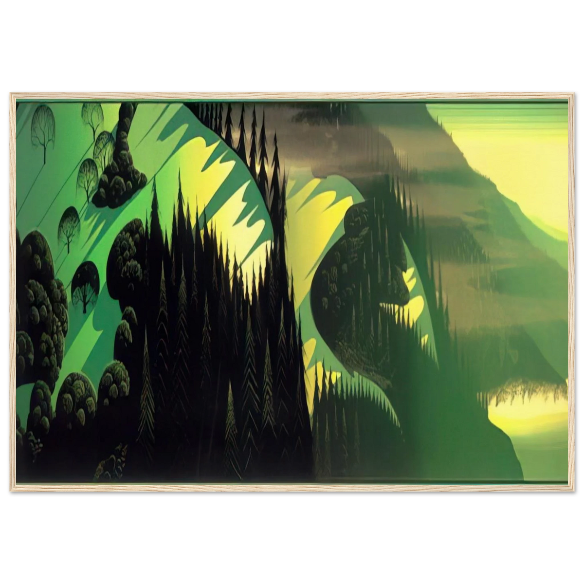 Three Pastures by the Sea Framed Poster | Eyvind Earle Framed Prints Wall Art | Eyvind Earle Prints