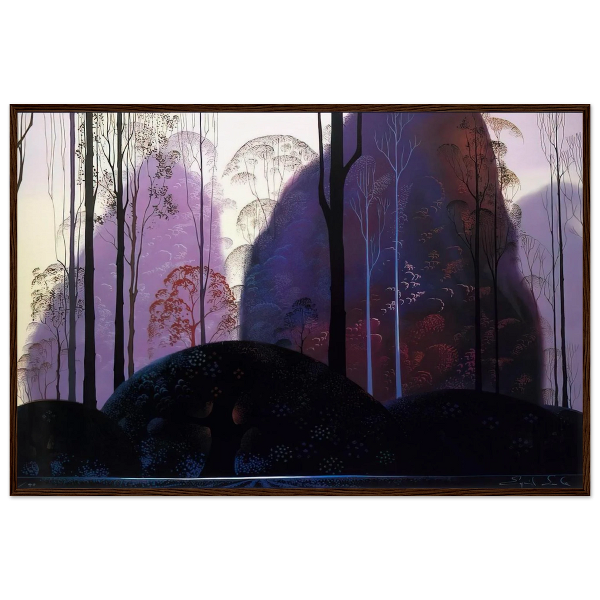 Mauve Redand Purple Framed Poster | Eyvind Earle Framed Prints Wall Art | Eyvind Earle Prints