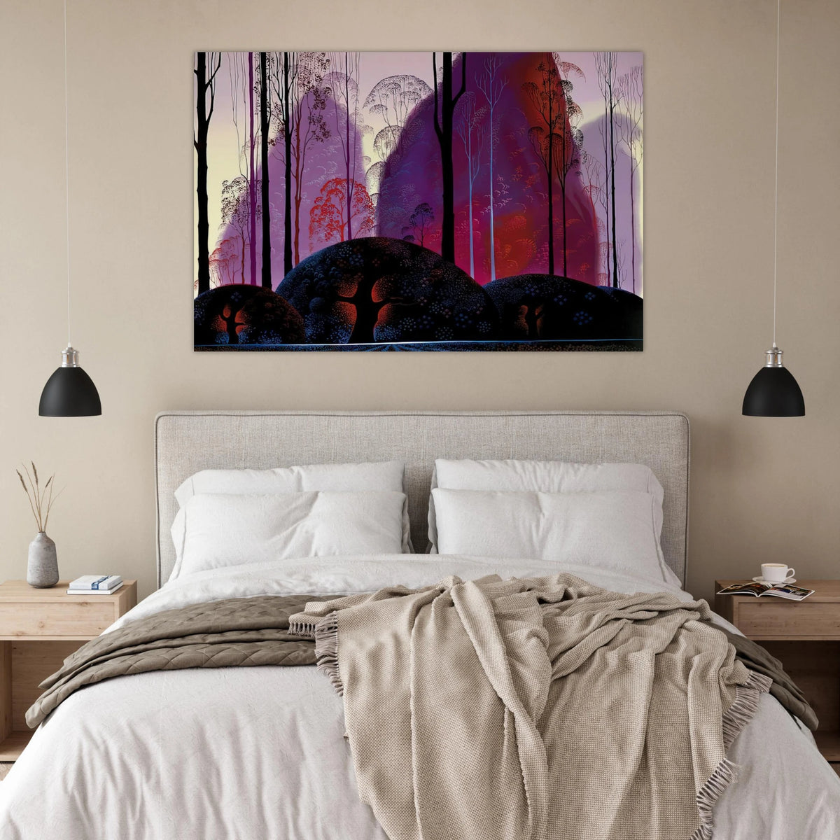 Mauve, Red and Purple Poster | Eyvind Earle Poster | Eyvind Earle Prints