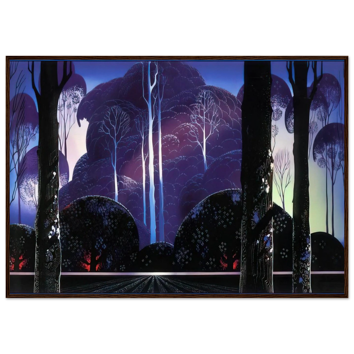 Purple Sunrise Framed Poster | Eyvind Earle Framed Prints Wall Art | Eyvind Earle Prints