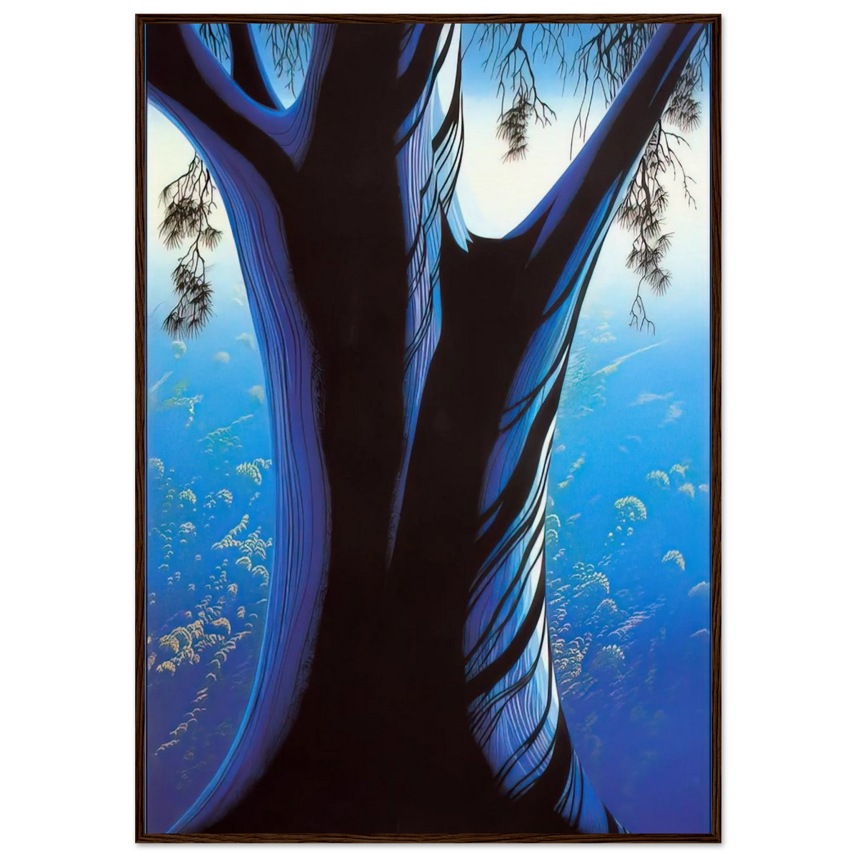 Blue Pine Framed Poster | Eyvind Earle Framed Prints Wall Art | Eyvind Earle Prints