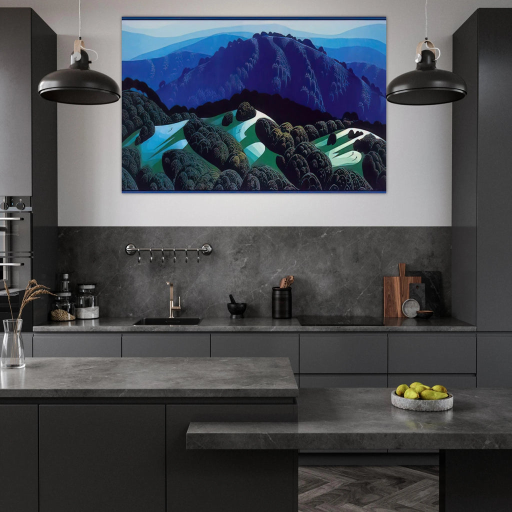 Three Fields and a Mountain Poster | Eyvind Earle Poster | Eyvind Earle Prints