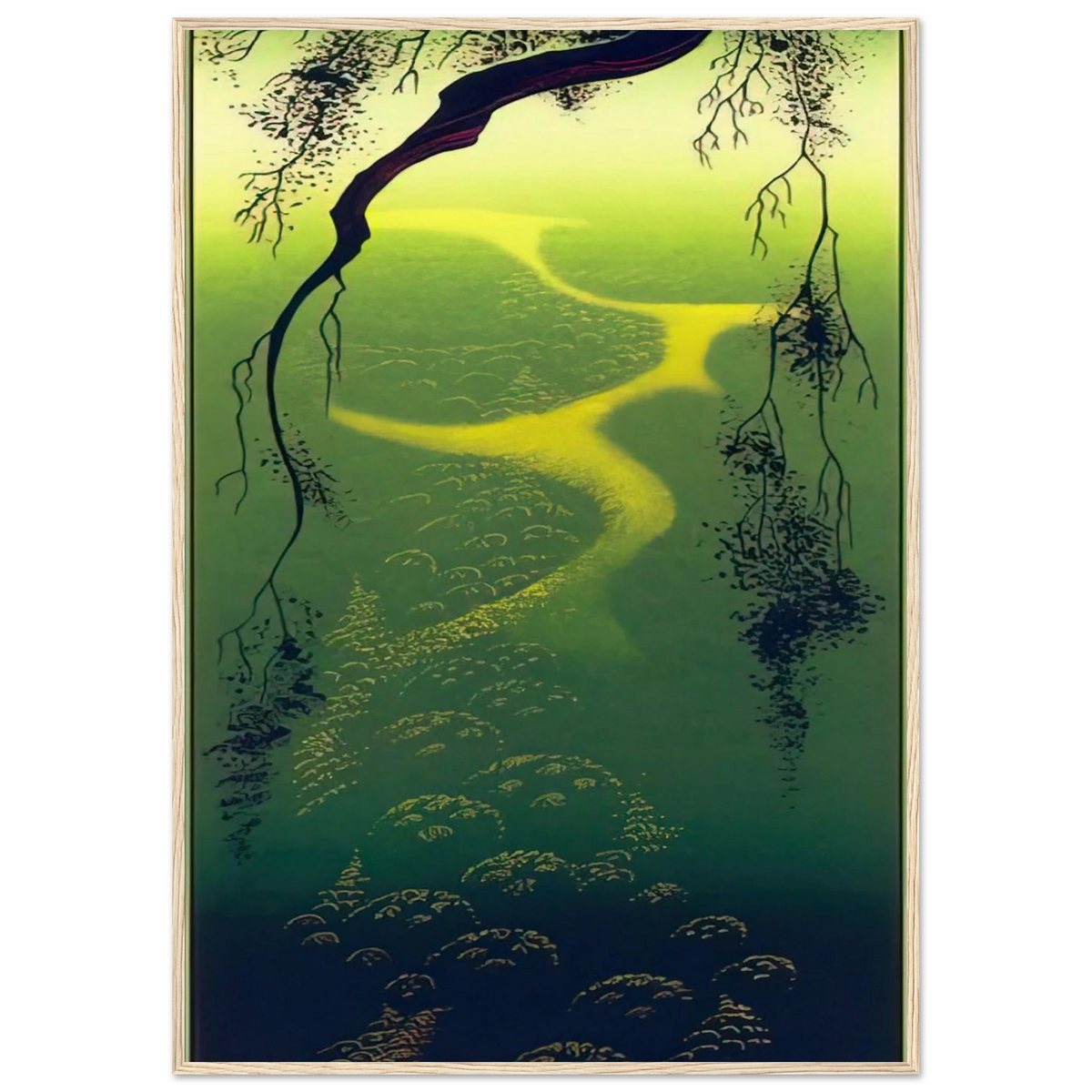 Green Mist Framed Poster | Eyvind Earle Framed Prints Wall Art | Eyvind Earle Prints