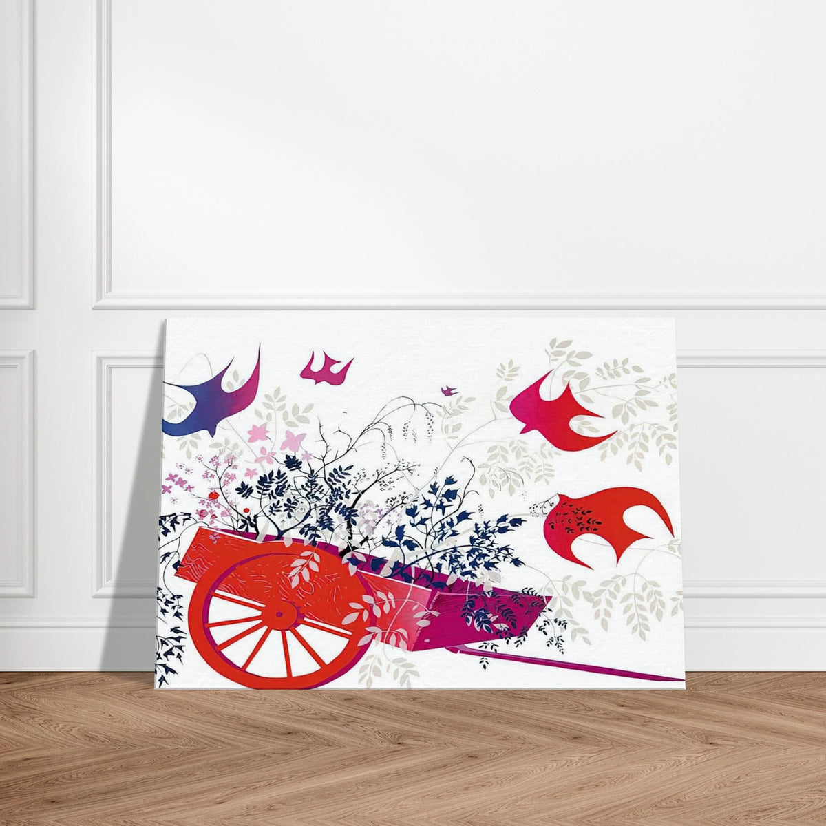 Red Wagon & Foliage Canvas | Eyvind Earle Canvas | Eyvind Earle Prints