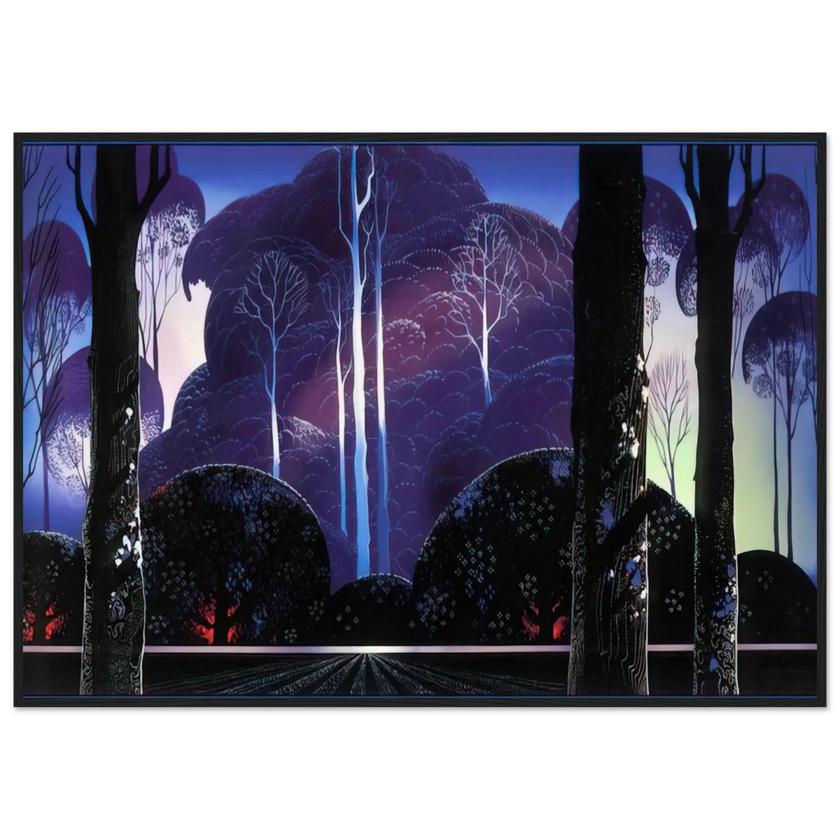 Purple Sunrise Framed Poster | Eyvind Earle Framed Prints Wall Art | Eyvind Earle Prints