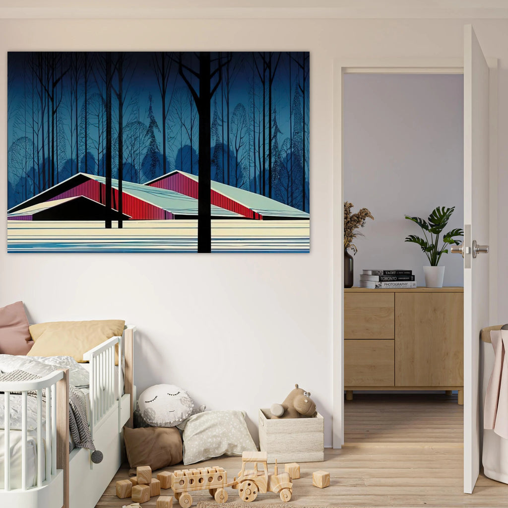 Winter Barns Poster | Eyvind Earle Poster | Eyvind Earle Prints