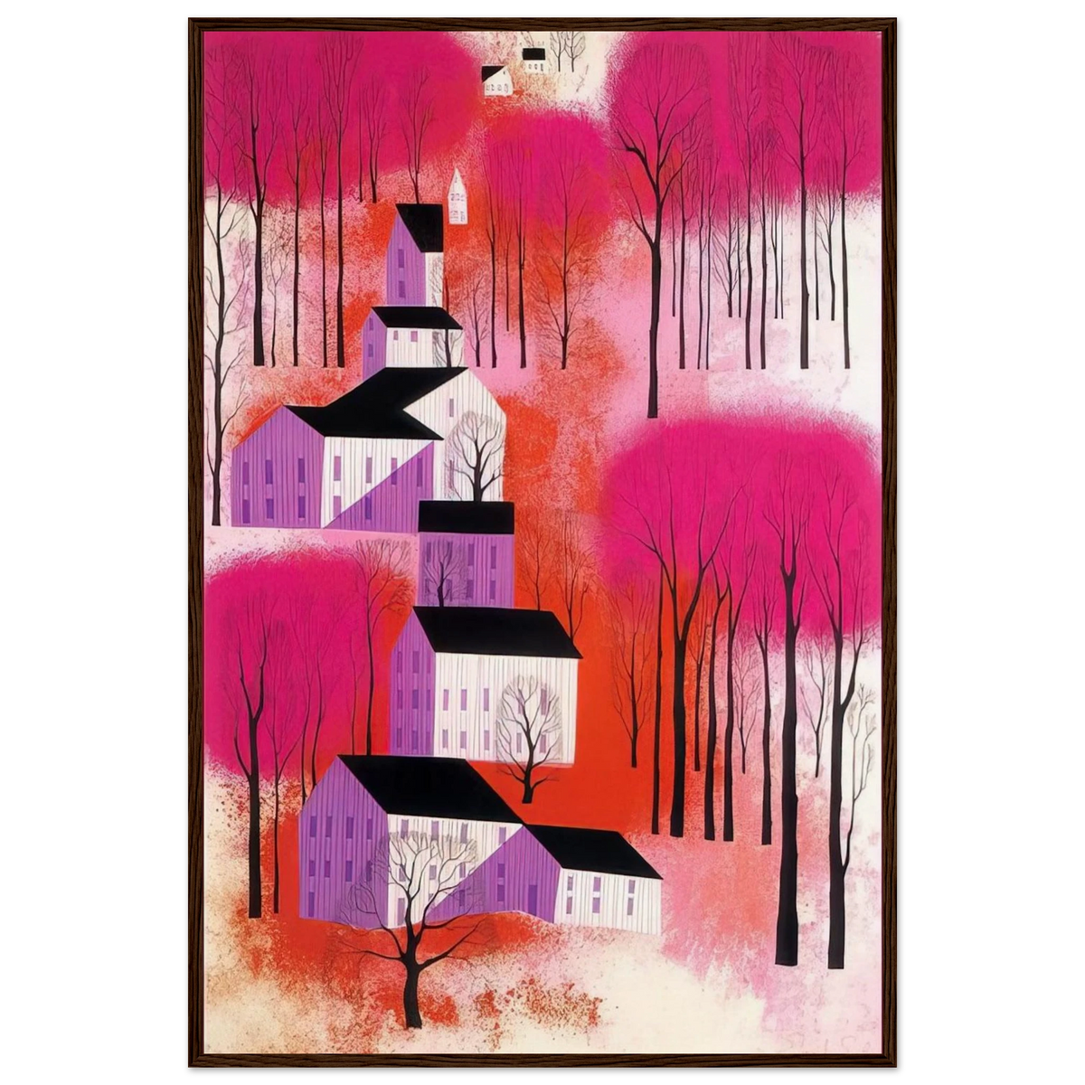 Autumn Sunset Framed Poster | Eyvind Earle Framed Prints Wall Art | Eyvind Earle Prints