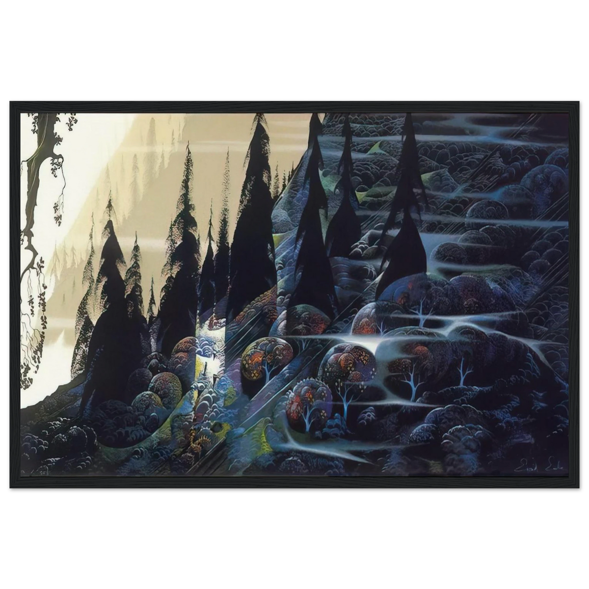 Black Spruce Framed Poster | Eyvind Earle Framed Prints Wall Art | Eyvind Earle Prints
