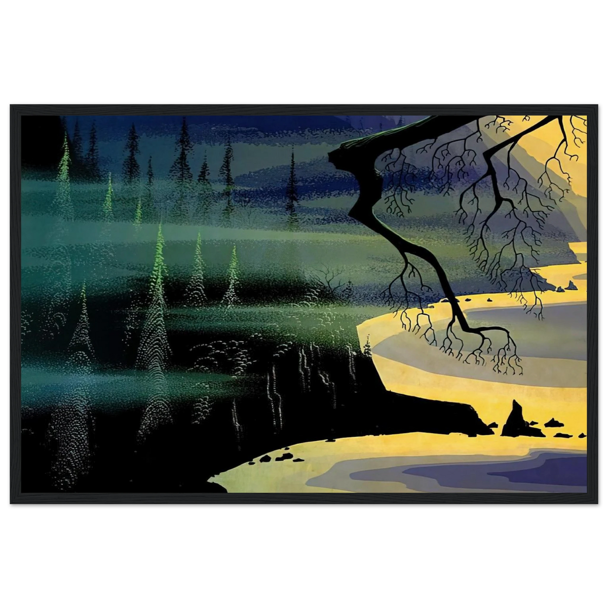 Blue Mist Framed Poster | Eyvind Earle Framed Prints Wall Art | Eyvind Earle Prints
