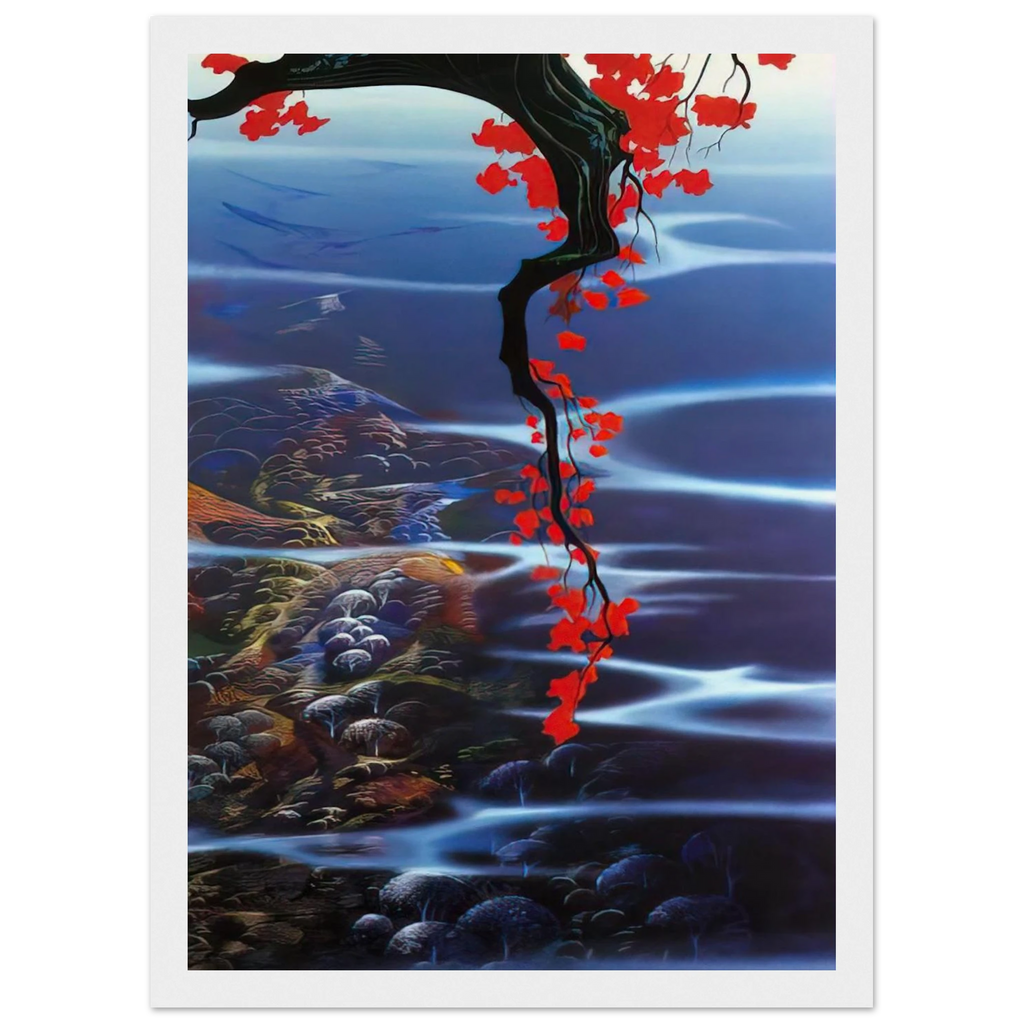 Red Leaves Framed Poster | Eyvind Earle Framed Prints Wall Art | Eyvind Earle Prints