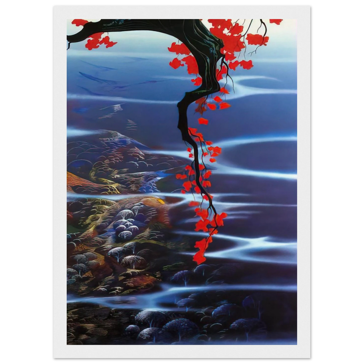 Red Leaves Framed Poster | Eyvind Earle Framed Prints Wall Art | Eyvind Earle Prints