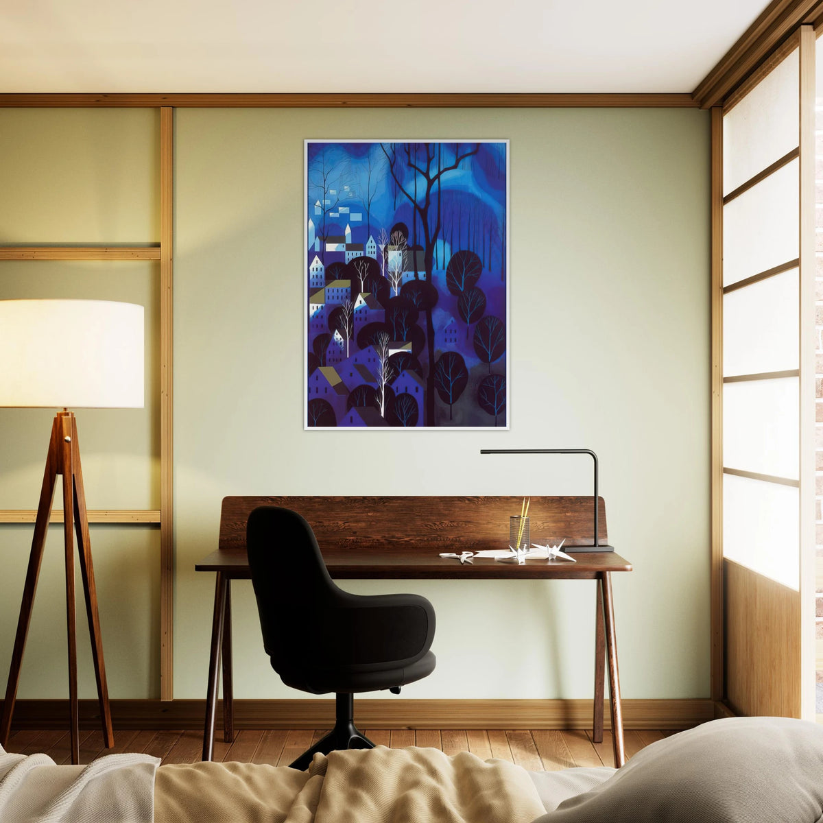 Midnight Blue Framed Poster | Eyvind Earle Framed Prints Wall Art | Eyvind Earle Prints
