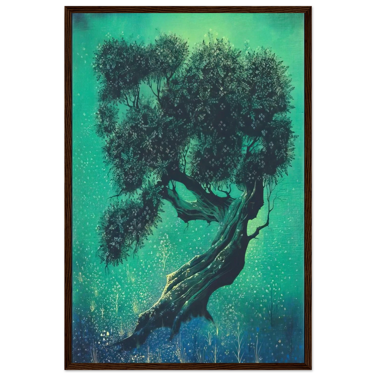Solitary Bonsai Framed Poster | Eyvind Earle Framed Prints Wall Art | Eyvind Earle Prints
