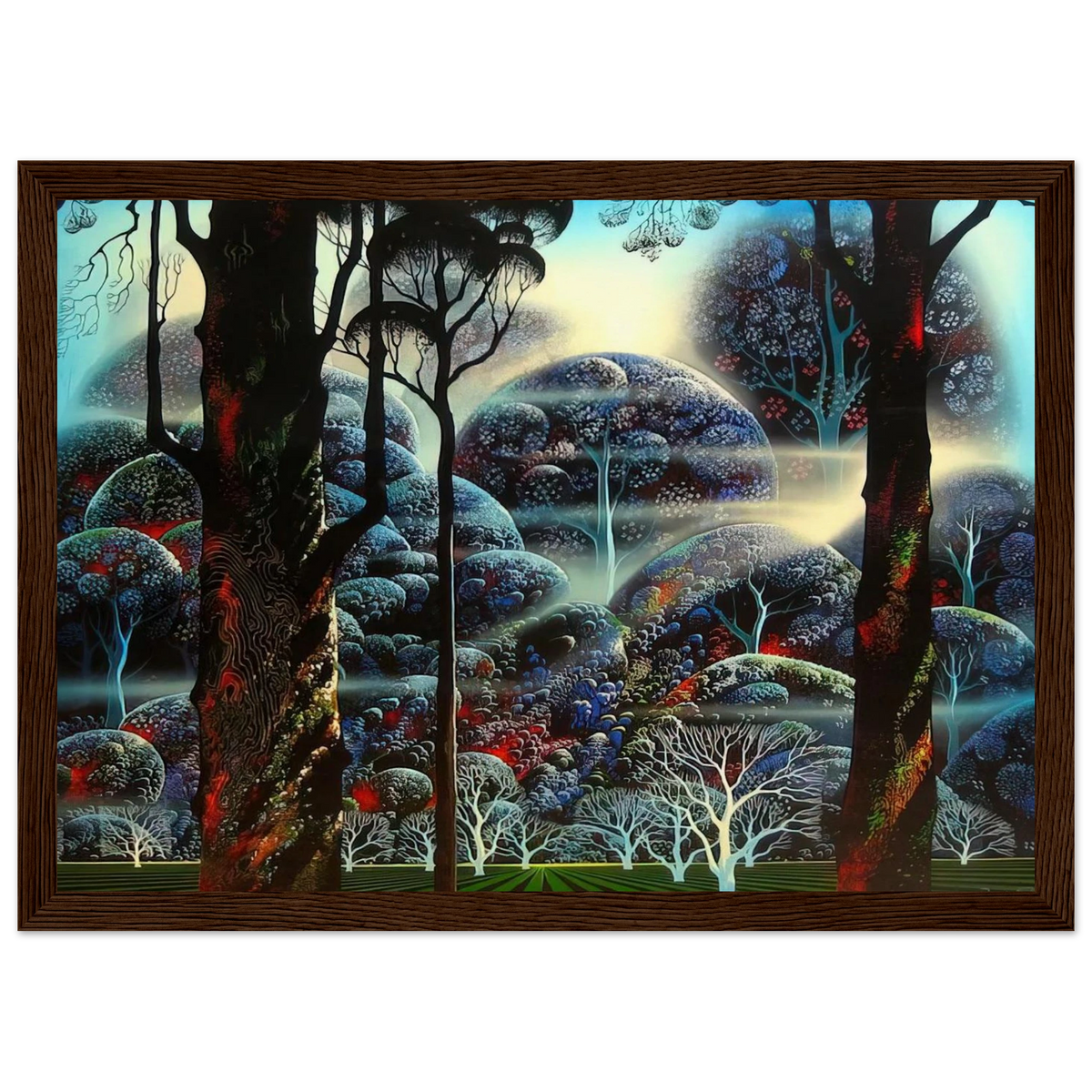 Mist in the Dark Woods Framed Poster | Eyvind Earle Framed Prints Wall Art | Eyvind Earle Prints