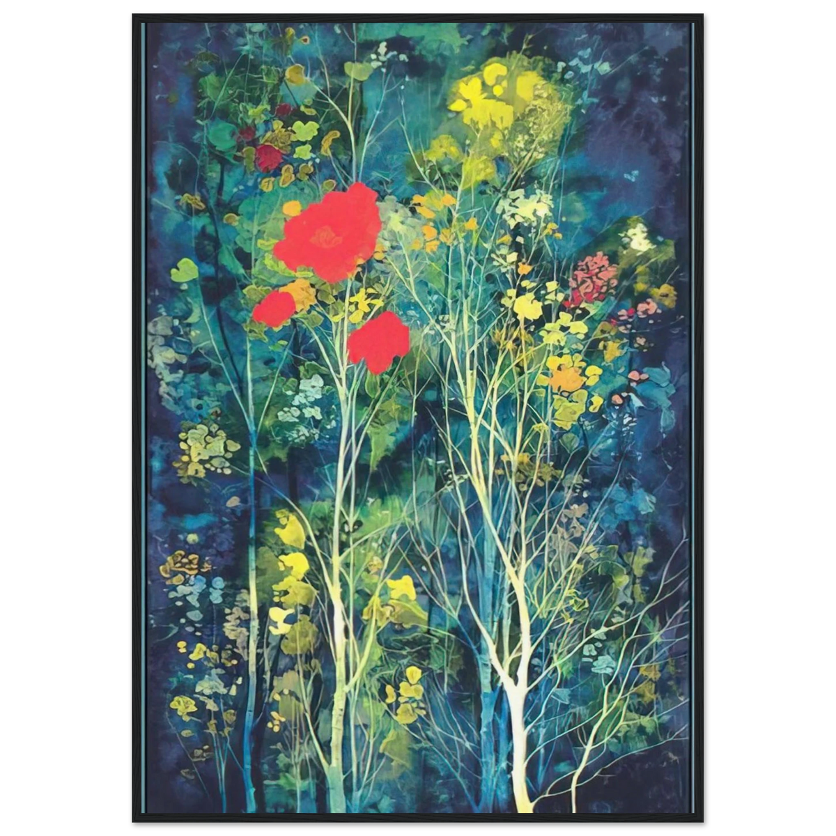 Poppies and Flowers Framed Poster | Eyvind Earle Framed Prints Wall Art | Eyvind Earle Prints