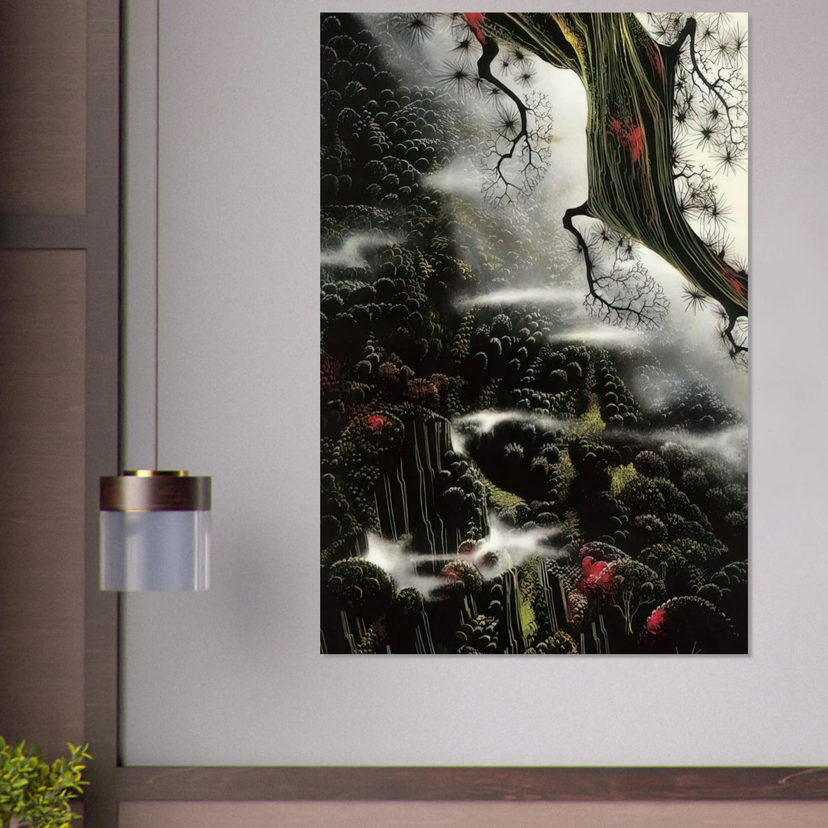 Wisps of Fog and Branch Poster | Eyvind Earle Poster | Eyvind Earle Prints