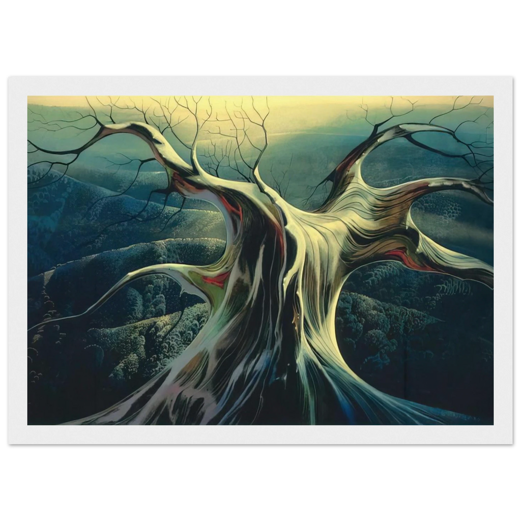 Moonlit Tree Trunk Framed Poster | Eyvind Earle Framed Prints Wall Art | Eyvind Earle Prints