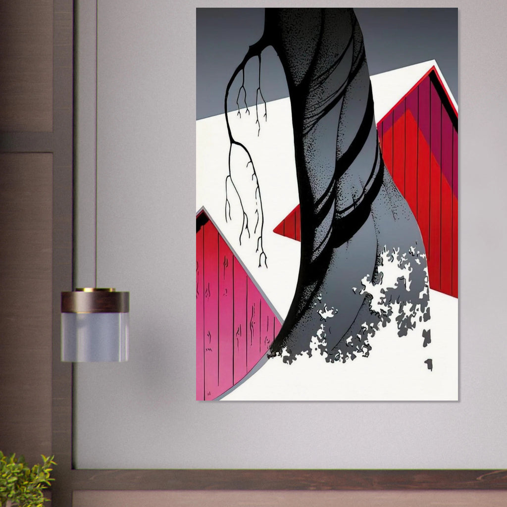 Red Barn and Grey Sky Poster | Eyvind Earle Poster | Eyvind Earle Prints