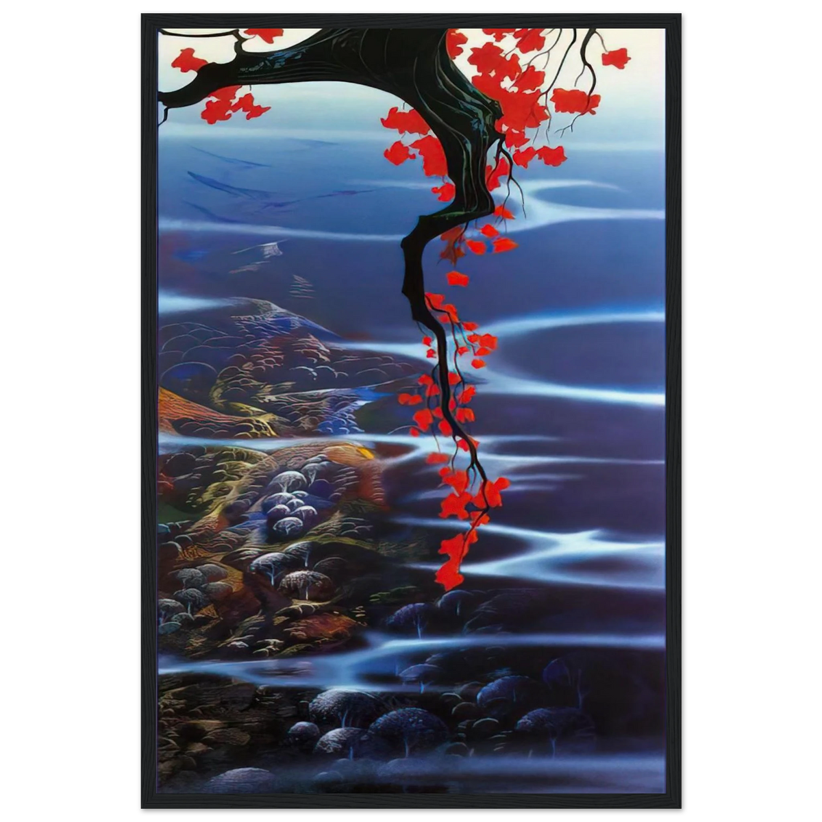 Red Leaves Framed Poster | Eyvind Earle Framed Prints Wall Art | Eyvind Earle Prints