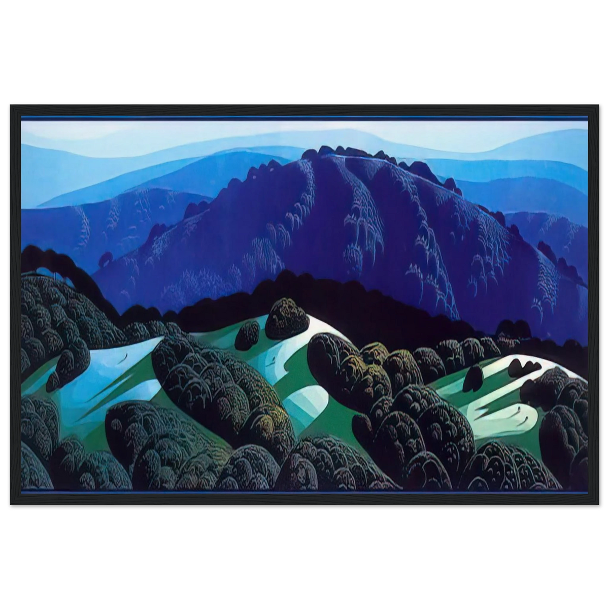 Three Fields and a Mountain Framed Poster | Eyvind Earle Framed Prints Wall Art | Eyvind Earle Prints