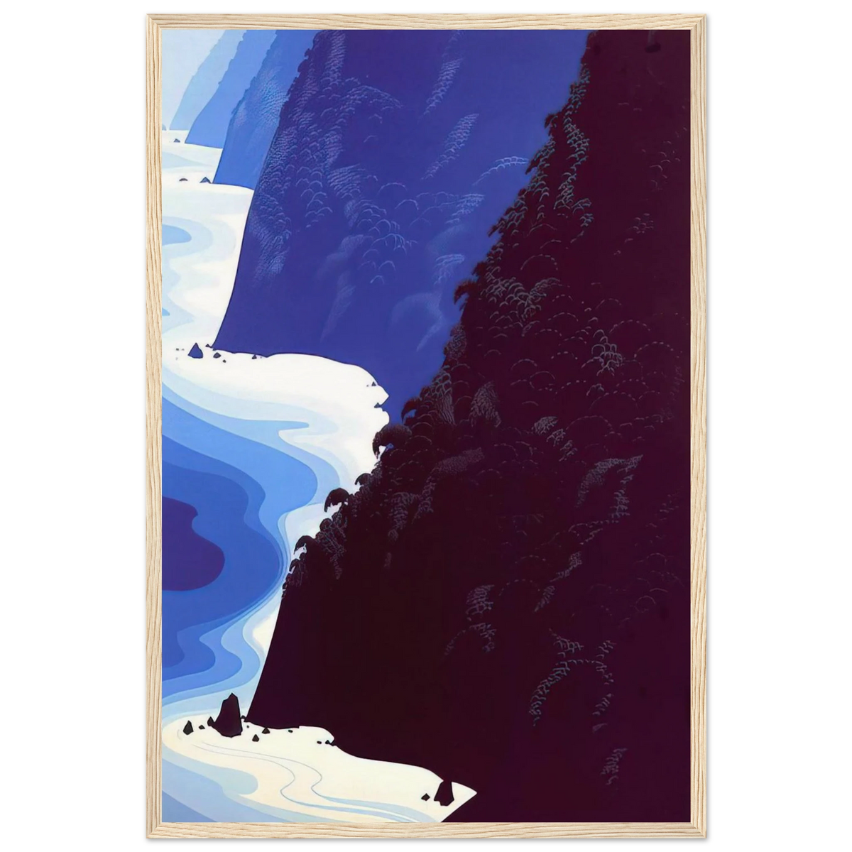 Blue Big Sur Framed Poster | Eyvind Earle Framed Prints Wall Art | Eyvind Earle Prints
