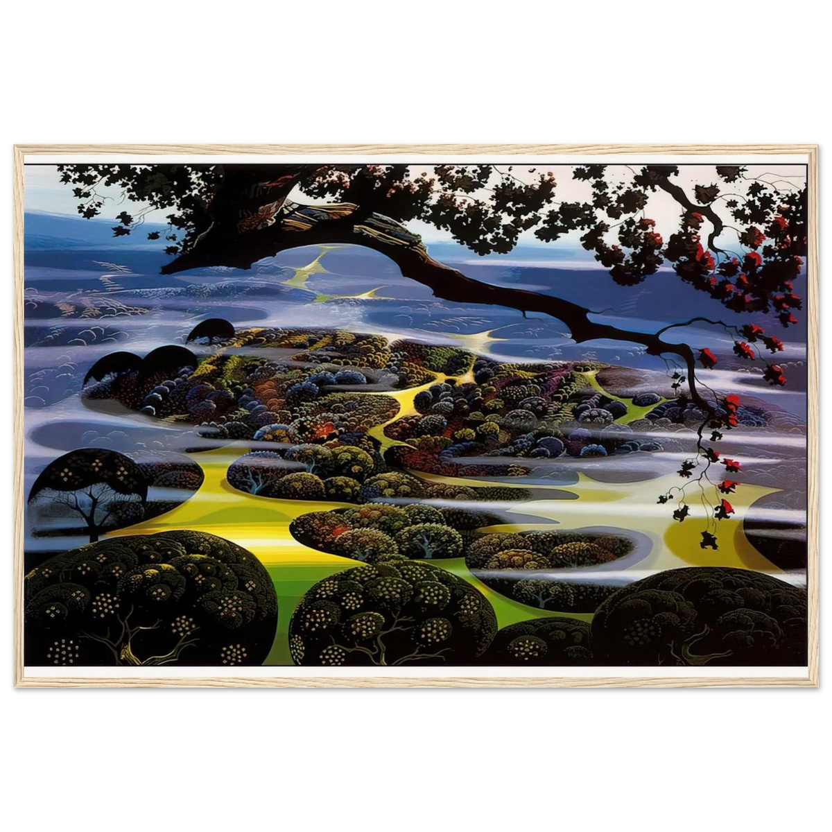 Mystic Mountain Framed Poster | Eyvind Earle Framed Prints Wall Art | Eyvind Earle Prints