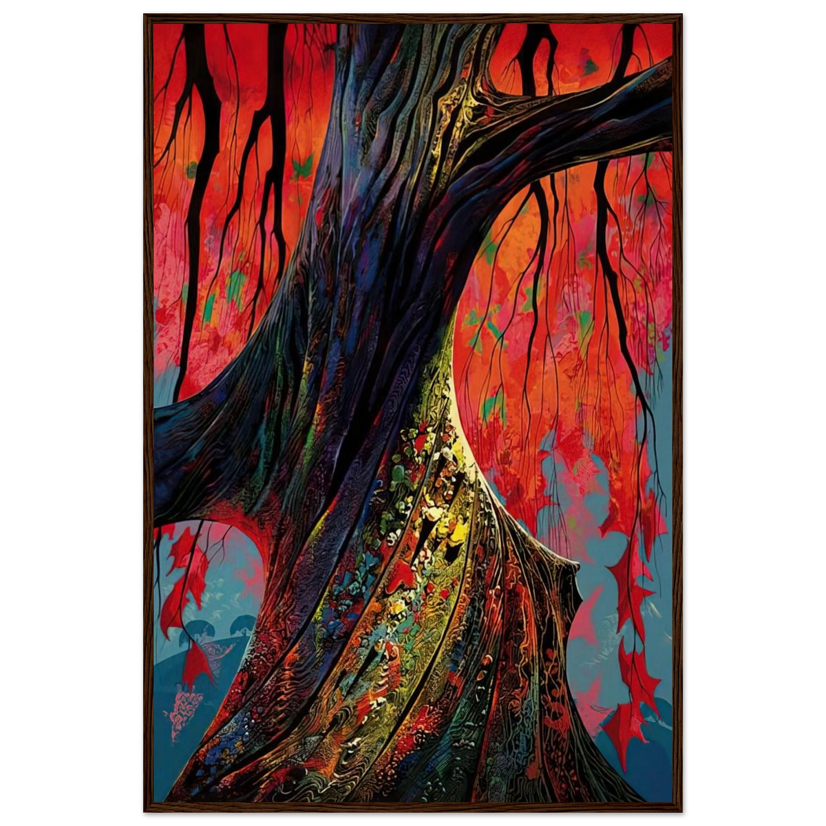 Fire red and gold Framed Poster | Eyvind Earle Framed Prints Wall Art | Eyvind Earle Prints