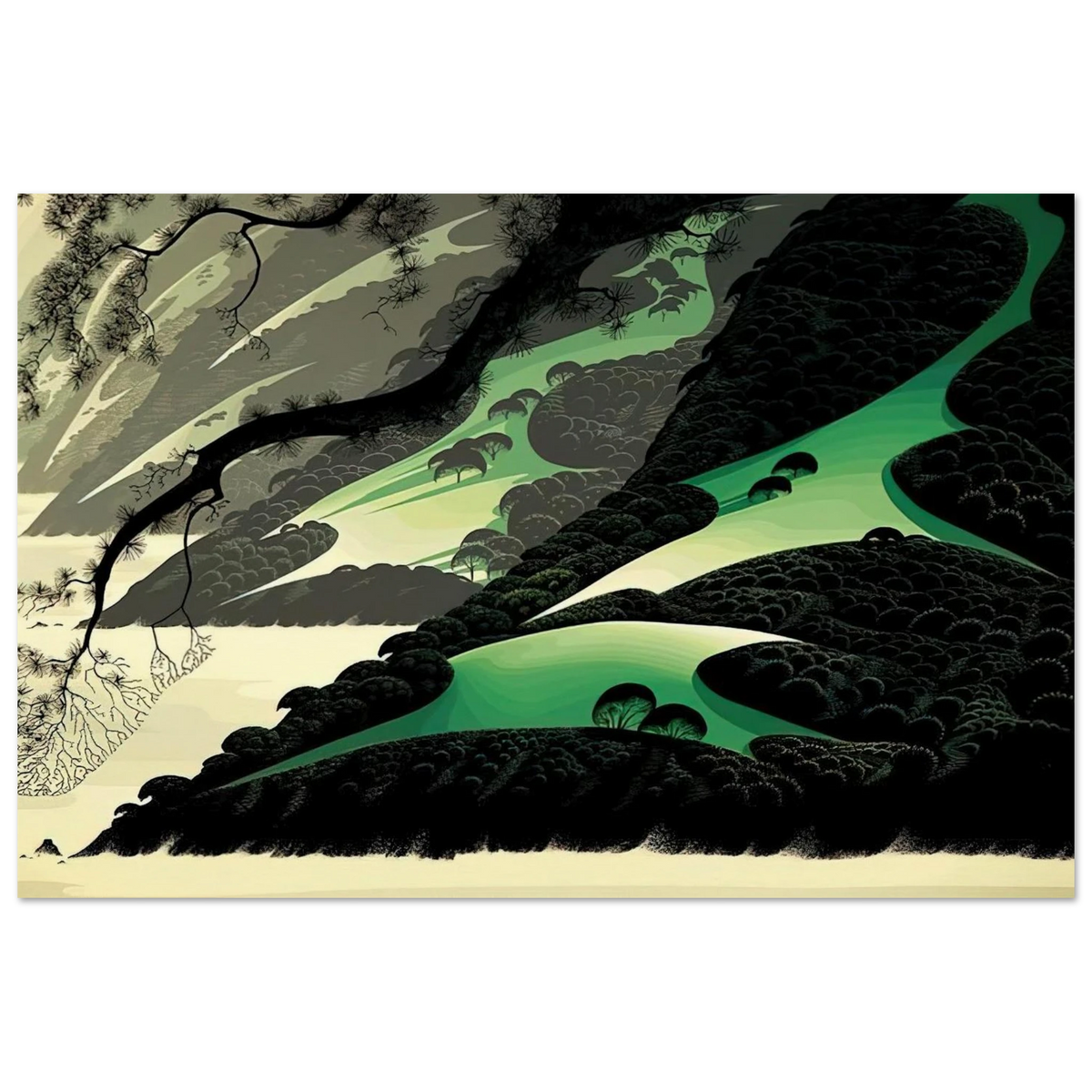 Green Big Sur Poster | Eyvind Earle Poster | Eyvind Earle Prints