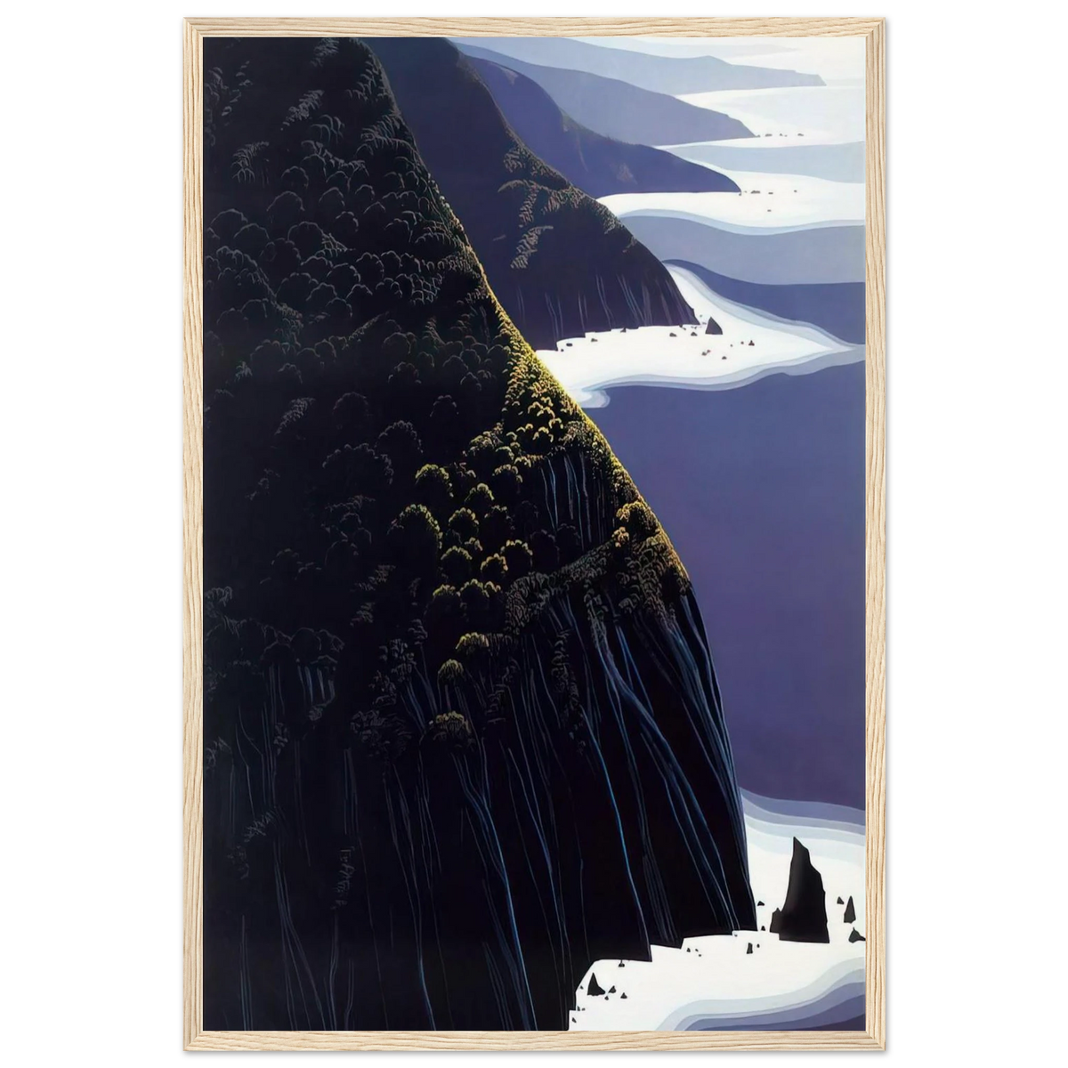 Gray Big Sur Framed Poster | Eyvind Earle Framed Prints Wall Art | Eyvind Earle Prints