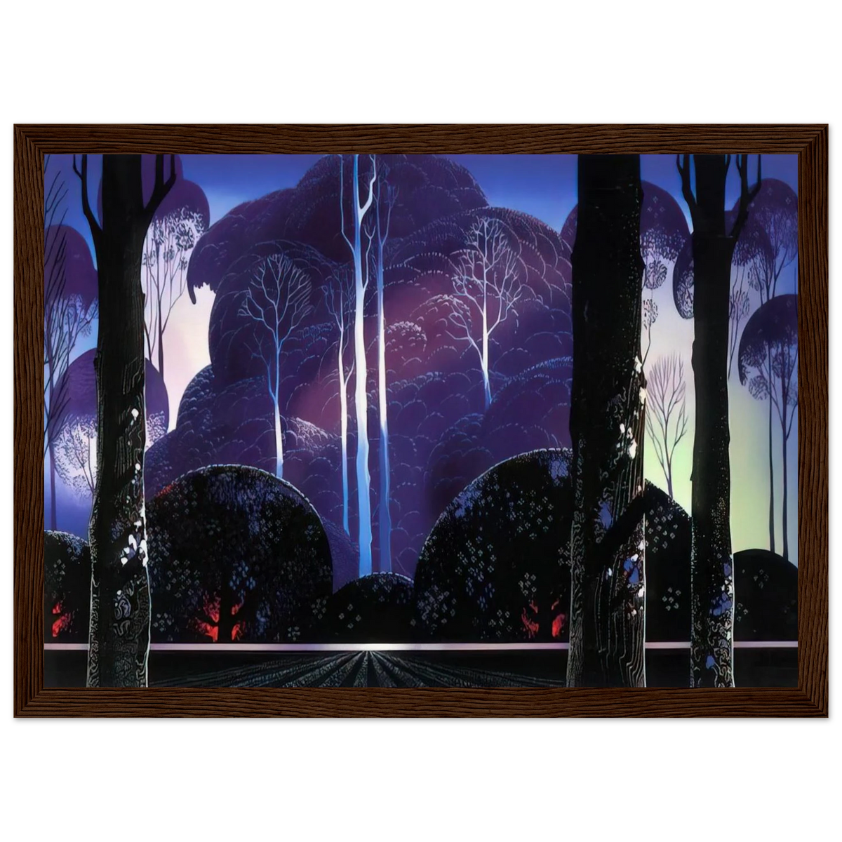 Purple Sunrise Framed Poster | Eyvind Earle Framed Prints Wall Art | Eyvind Earle Prints