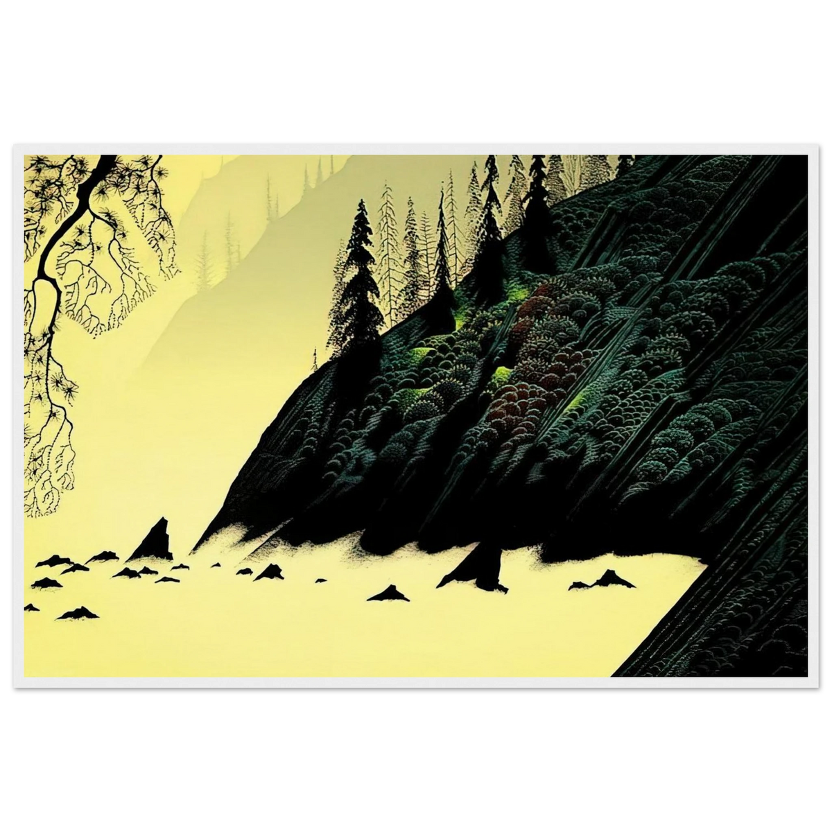 Spruce Redwood and Pine Framed Poster | Eyvind Earle Framed Prints Wall Art | Eyvind Earle Prints