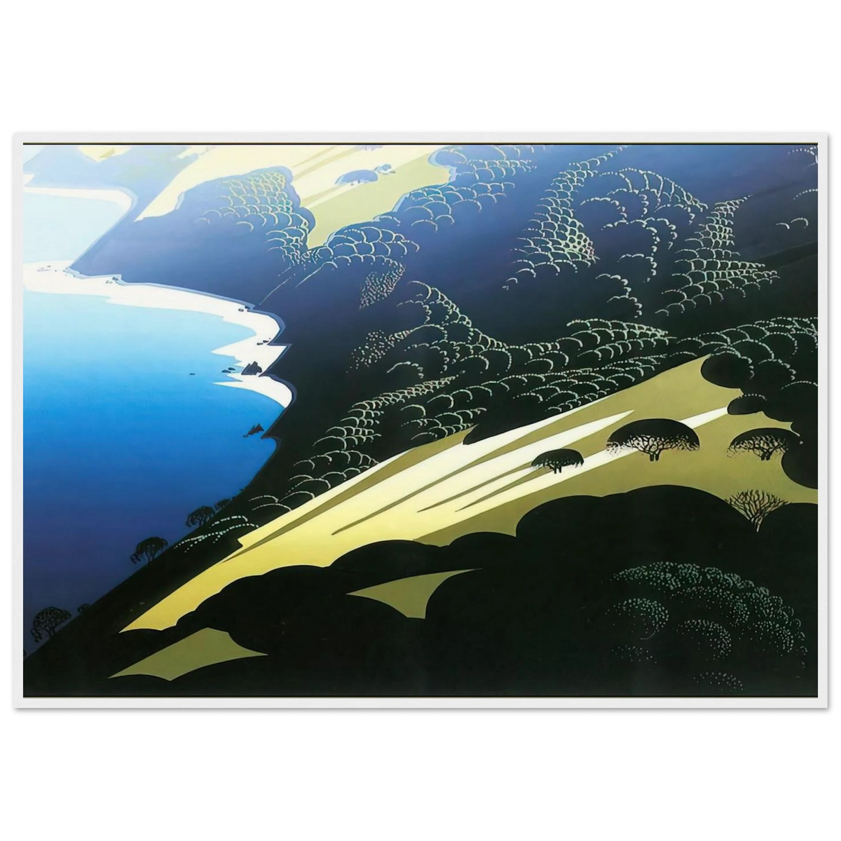 Seaside Pastures Framed Poster | Eyvind Earle Framed Prints Wall Art | Eyvind Earle Prints