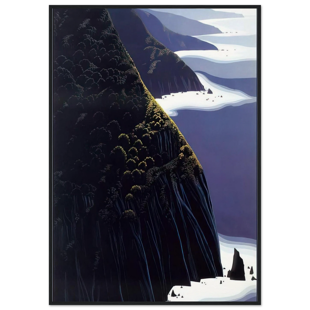 Gray Big Sur Framed Poster | Eyvind Earle Framed Prints Wall Art | Eyvind Earle Prints
