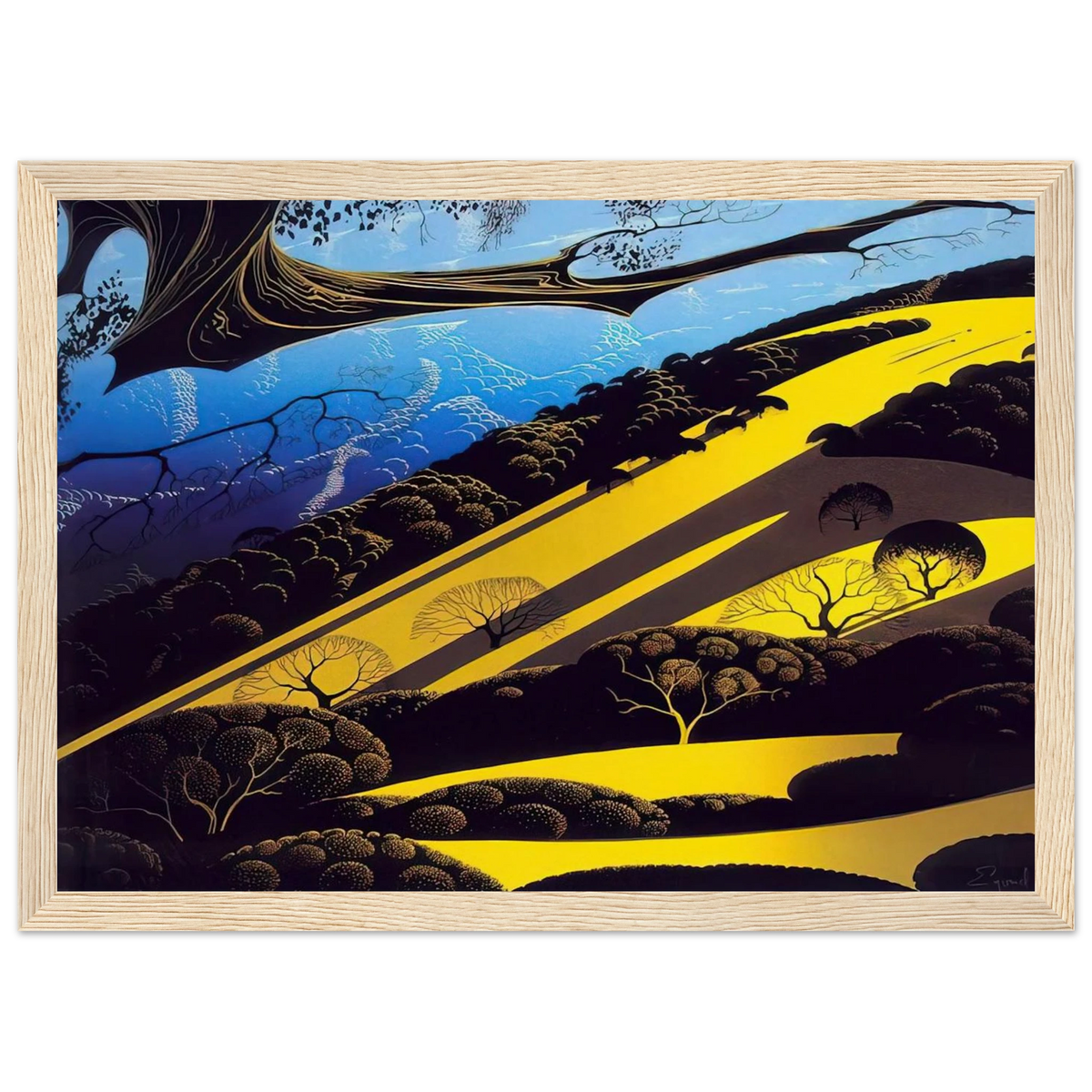 Gaviota Pass Framed Poster | Eyvind Earle Framed Prints Wall Art | Eyvind Earle Prints