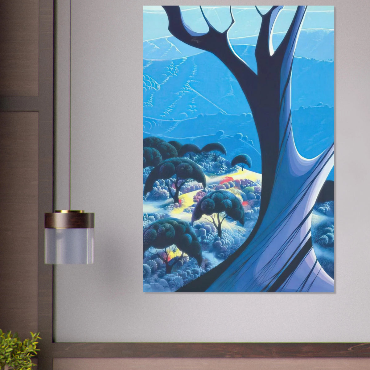 Purple Treeand Mountains Poster | Eyvind Earle Poster | Eyvind Earle Prints