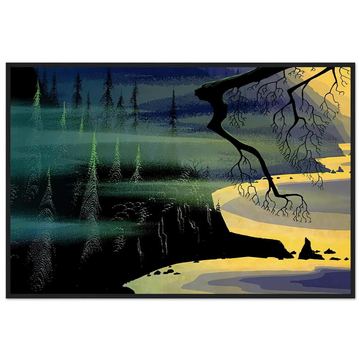 Blue Mist Framed Poster | Eyvind Earle Framed Prints Wall Art | Eyvind Earle Prints
