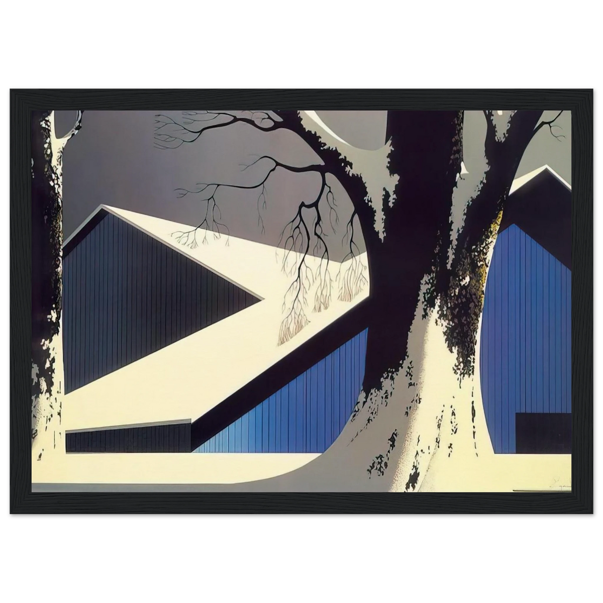 Winter Quiet Framed Poster | Eyvind Earle Framed Prints Wall Art | Eyvind Earle Prints